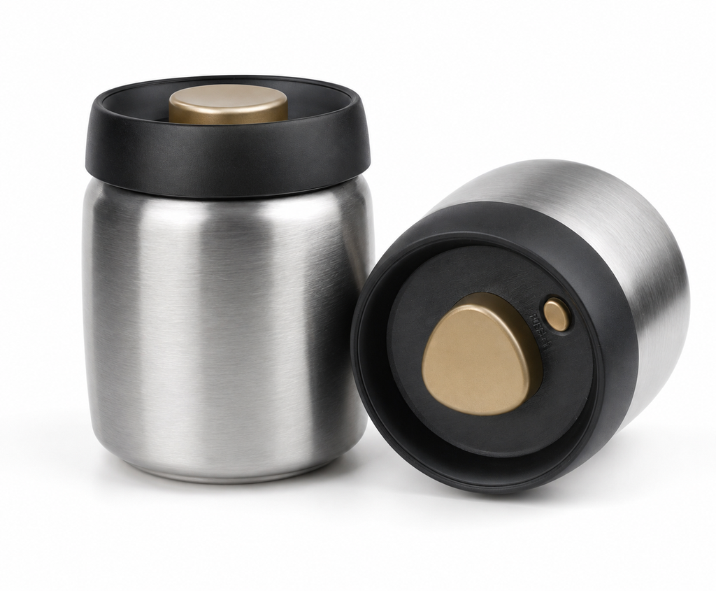 AARHUS vakuumforseglet opbevaringsbeholder i rustfrit stål – stabelbar & lufttæt