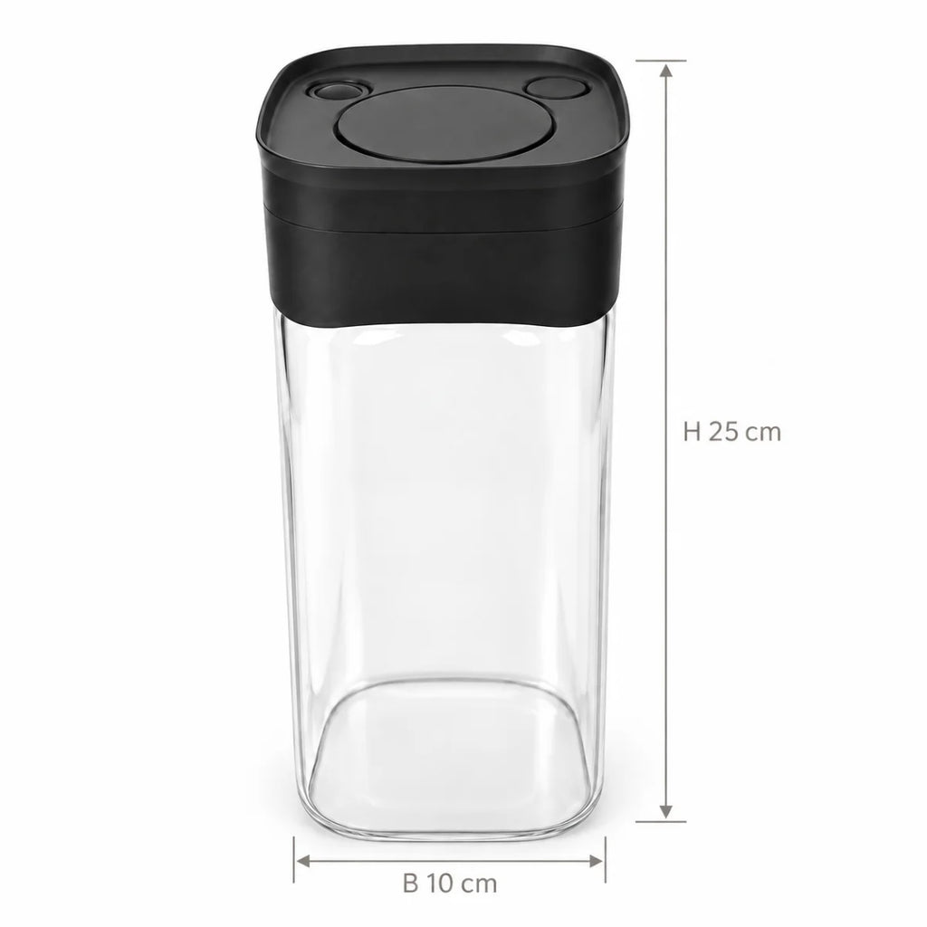 MALMÖ – sæt med 4 vakuumglas, smart låg med visuelt indikator, 1500 ml